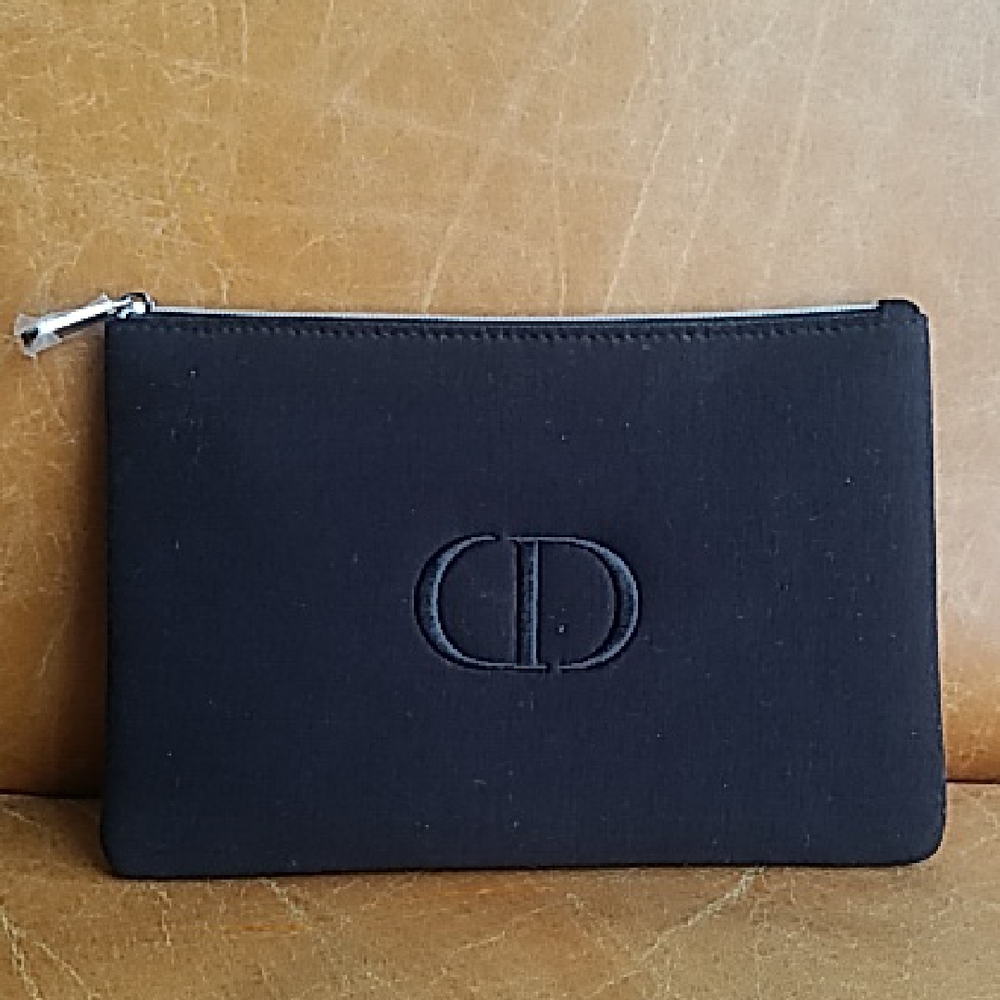 Black Christian Dior Cosmetic Clutch Bag Pouch